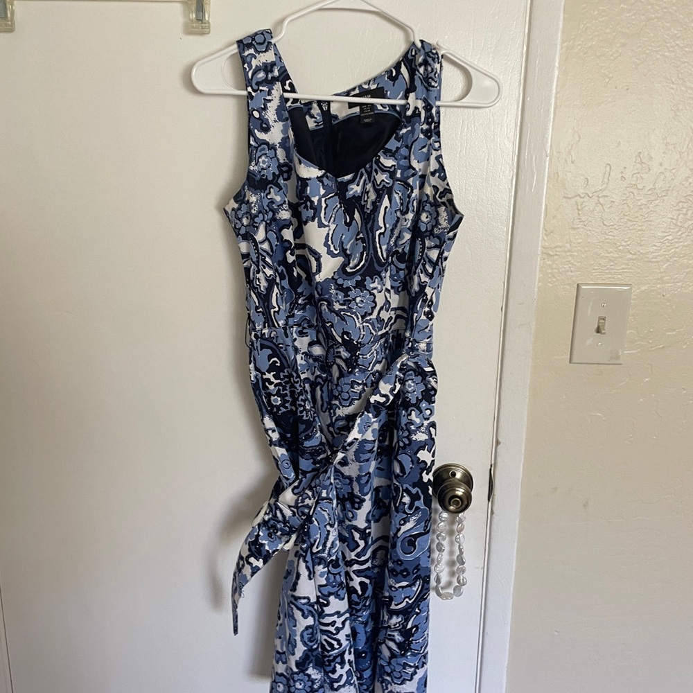 H&M Blue and White Dress